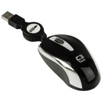 Mini Mouse C3 Tech Óptico Retrátil USB MS3209-2 BSI Preto/Prata